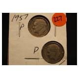 Lot of 2 Roosevelt Silver Dimes