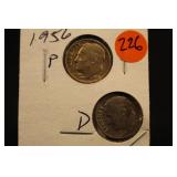 Lot of 2 Roosevelt Silver Dime