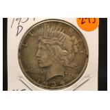 1934-D Peace Silver Dollar
