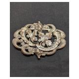 Pewter Vintage Large Brooch