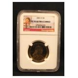 2001 PF70 Ultra Cameo Sacajawea Dollar NGC