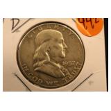 1957-D Franklin Silver Half Dollar