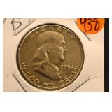 1954-D Franklin Silver Half Dollar
