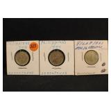 Lot of 3 1944 Philippines Silver 20 Cent Coins