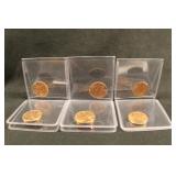 Lot of 6 UNC 1958 Lincoln Wheat Cents
