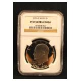 1976-S PF69 Eisenhower Silver Dollar NGC