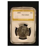 1945 Certified Walking Liberty Silver Half Dollar