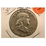 1953-S Franklin Silver Half Dollar