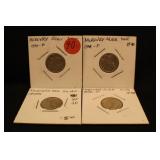 Lot of 4 Mixed Date Mercury Silver Dimes