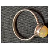 .925 Silver Opal Ring Sz 8.5
