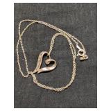 .925 Silver Heart Pendant & 17" Chain