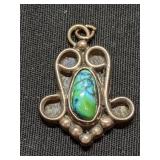 Silver and Turquoise Pendant -