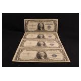 Lot of 4 1935-F $1 Silver Certificate Bank Notes