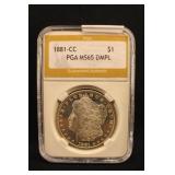 1881-CC Certified Morgan Silver Dollar