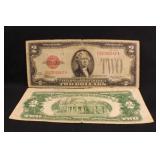 1928 F&D $2 Red Seal Bank Notes