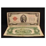 Lot of 2 1928-G $2 Bank Notes