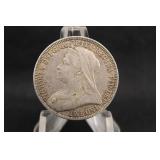 1895 Great Britain 2 Shillings Silver Coin