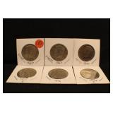 Lot of 6 Kennedy Half Dollars