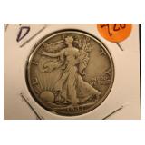 1947-D Walking Liberty Silver Half Dollar