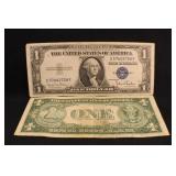Lot of 2 1935-D $1 Silver Certificates