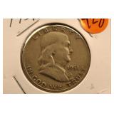 1951 Franklin Silver Half Dollar