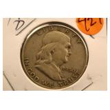 1950-D Franklin Silver Half Dollar