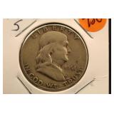 1951-S Franklin Silver Half Dollar
