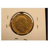 1910 Choice BU British Gold Sovereign *Edward