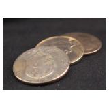 Lot of 3 Eisenhower Dollars *Toned