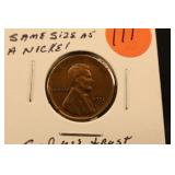 1951-D Broad Strike Nickel Size Wheat Cent BU