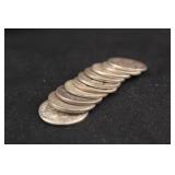 Lot of 10 Mixed Date Mercury Silver Dimes