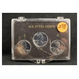1943 P,D,S, Lincoln Steel Wheat Cents