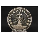 1973 Barbados $5 Silver Coin