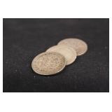Lot of 3 UK Silver 6 Pence