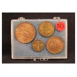 Lot of 4 Mixed Mexico Coins