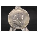 1954-S Uncirculated Franklin Silver Half Dollar