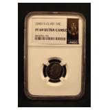 2005-S PF69 Ultra Cameo Roosevelt Dime