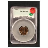 1963 Certified CAC MS65 RD Lincoln Cent
