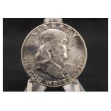 1955-P Uncirculated Franklin Silver Half Dollar