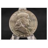 1963-D Uncirculated Franklin Silver Half Dollar