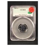 1943-D Certified CAC MS65 Lincoln Steel Wheat Cent