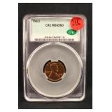 1963 Certified CAC MS65 RD Lincoln Cent