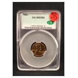 1963 Certified CAC MS65 RD Lincoln Cent