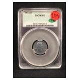 1943-D Certified CAC MS65 Lincoln Steel Wheat Cent