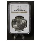 1923 Silver Peace Dollar MS64 NGC