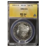1882-S  Morgan Dollar MS64 OBV PL Awesome