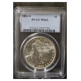 1881-S  Morgan Dollar MS62 PCGS