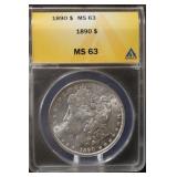 1890-O  Morgan Dollar MS63 ANACS