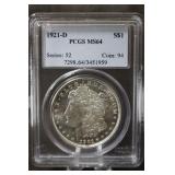 1921-D  Morgan Dollar MS64 PCGS