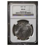 1887-P  Morgan Dollar MS64 NGC
